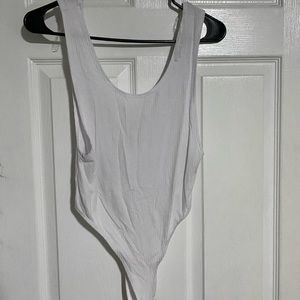 White ribbed body suit